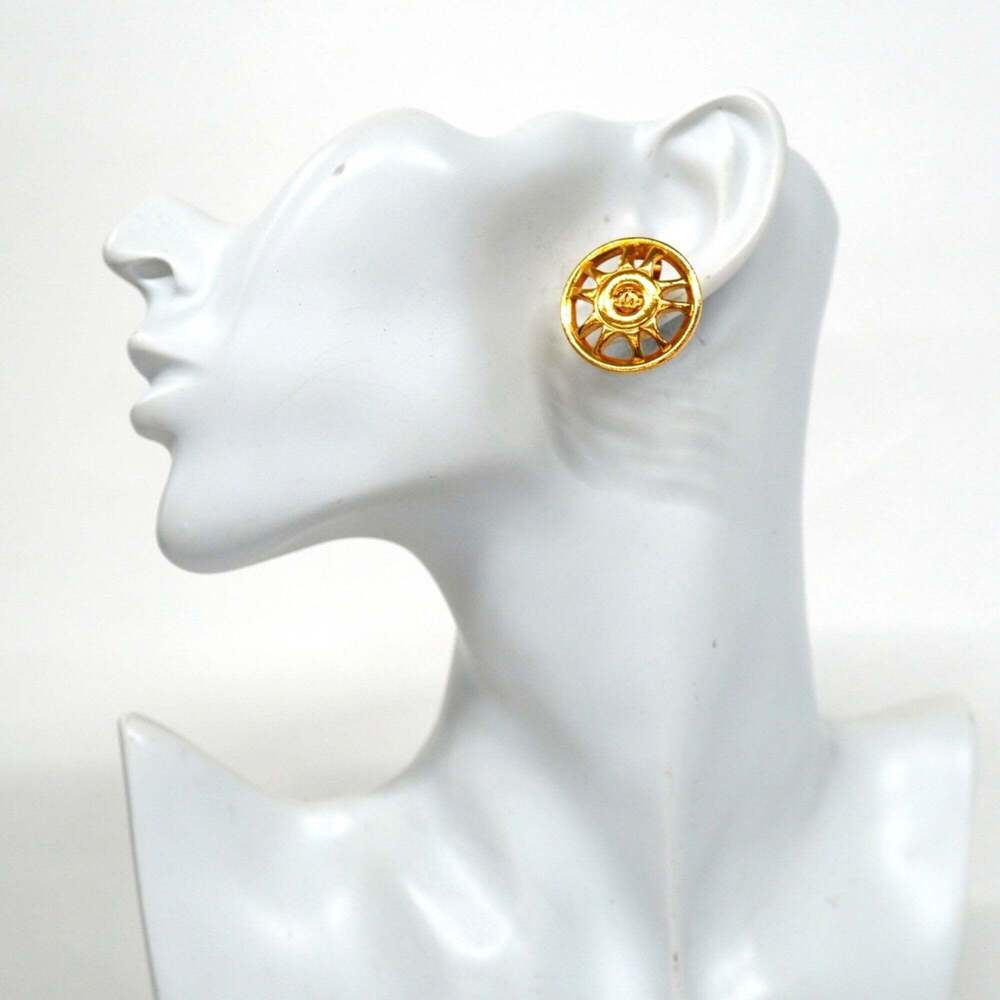 CHANEL Gold Logo Earrings - Picture 5 of 6
